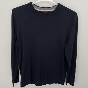 Ted Baker Sweater Size 6 US 2XL Crew Neck Long Sleeve Pullover Cotton Black